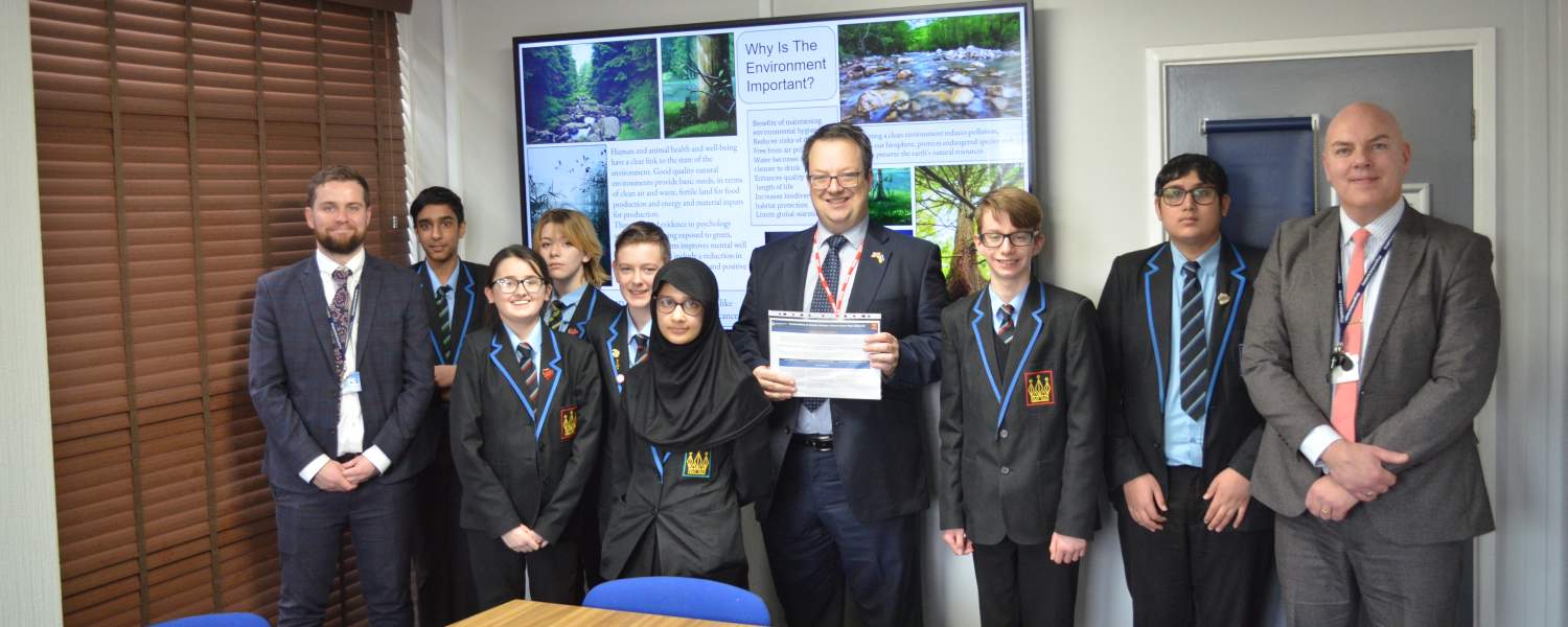 Mike Wood MP with the Kingswinford Academy Eco Committee