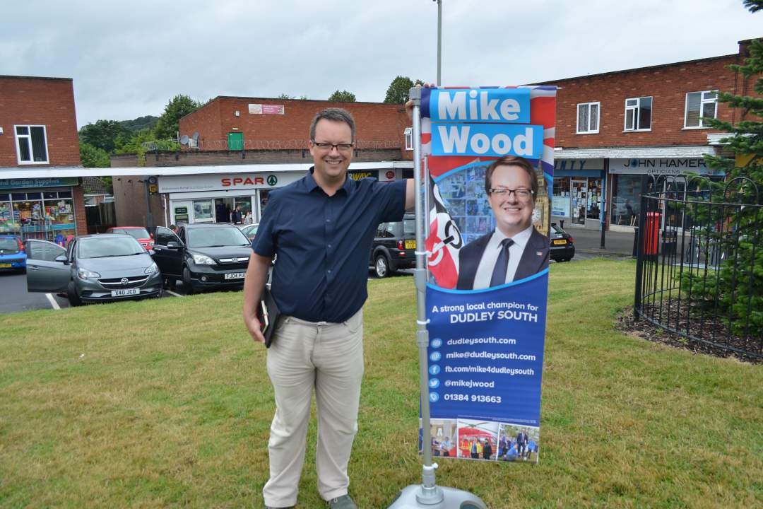 Mike Wood MP at Wordsley Green as part of his summer tour 